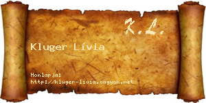 Kluger Lívia névjegykártya